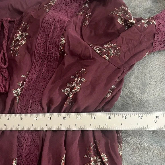 Boho Lace-Trim Maxi Dress in Plum Altar’d State - Picture 4 of 5